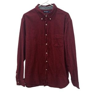 Cremieux Black & Red Plaid 100% Cotton Flannel Button Down Shirt Size XL